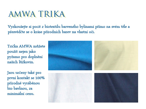 AMWA trička 100% bio bavlna AMWA trička 100% bio bavlna